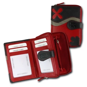 DrachenLeder Damen  Echtes Leder rot schwarz Geldbeutel B-Ware WEG79-OPS-101R - Bild 1 von 9