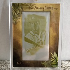 Alex Bregman 2019 Topps Allen & Ginter Mini Yellow Printing Plate 1/1 Astros