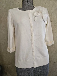 Christopher & Banks 3/4 Sleeve Button Down Sweater Woman's Size M - Picture 1 of 6