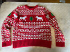 Skedouche Womens Knitted Pullover Ugly Sweater Size L Winter Christmas Reindeer