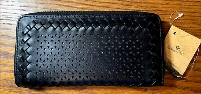 Patricia Nash Lauria Zip-Around Leather Wallet with Woven Black Leather Gorgeous - Image 1 of 4