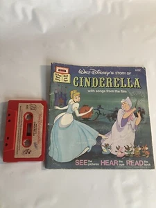 Walt Disney's 1977 Cinderella Read Along Book and Cassette Tape Vintage - Picture 1 of 1