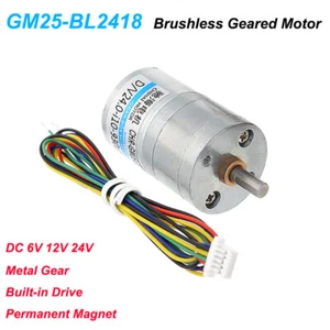 Brushless Geared Motor DC 6V 12V 24V High Torque Reversible PWM Speed Control - Picture 1 of 12