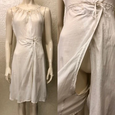 Antiguo Camisón Eduardiano Damas Blanco Algodón Slip Ropa Interior Disfraz Foto 1 de 4