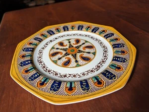 Vintage Wedgwood Etrurien England "Indianer" achteckiger Teller 8 1/2" handbemalt #1 - Bild 1 von 19