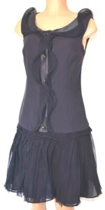 OSCAR DE LA RENTA Silk Ruffled and Front Buttons Sleeveless Round Neck Size 14 - Picture 1 of 11