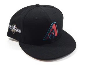 Arizona Diamondbacks 2023 Postseason Black New Era 59Fifty Fitted Hat 7 3/8 - Picture 1 of 3
