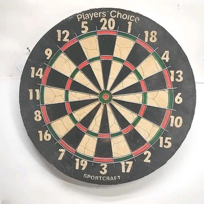 "Tablero de dardos Sportcraft vintage 18"" cerdas tablero de dardos elección de jugadores con soporte"  Foto 1 de 4