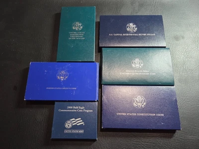 Lot of Six Commemorative Proof Silver Dollars with Boxes/COA'S - Image 1 of 4