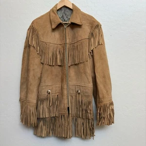 Foster & Sons Vintage Suede Leather Fringe Western Cowboy  Jacket 70's Lined 40 - Picture 1 of 20