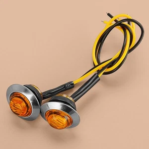 2x Round 3/4" LED Side Marker Light Fit For Land Rover Series Classic Car - Picture 1 of 9