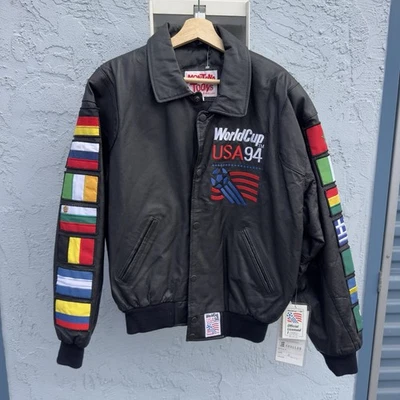 Chaqueta de cuero Montana Toons Mundial 1994 Estados Unidos México Italia España Brasil Foto 1 de 4