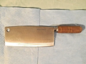 Vintage Amcutco japanisches chinesisches Sushi gebogener Rand Fleisch/Gemüse 8" Hackbeil - Bild 1 von 6