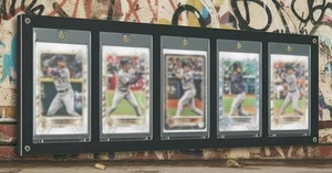 Vitrina de tarjetas coleccionables 5 TCG acrílico y negro marco deportivo de béisbol + 5 soportes - Imagen 1 de 15