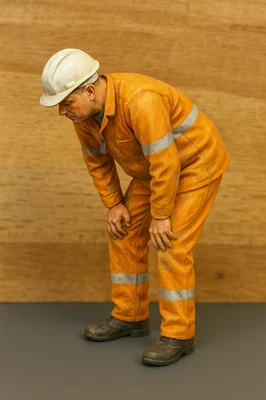 Tug ship boat deckhand crew hard hat scale figure TG3F - Image 1 of 4