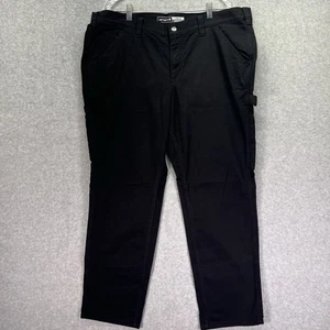 Carhartt Pants Womens 18W Black Rugged Flex Loose Fit Canvas Workwear Outdoors - Picture 1 of 10