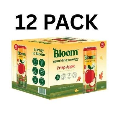 Bloom Crisp Apple Energy Drink Paquete de 12, ¡ENVÍO GRATUITO EXCLUSIVO DE OTOÑO LIMITADO! Foto 1 de 4