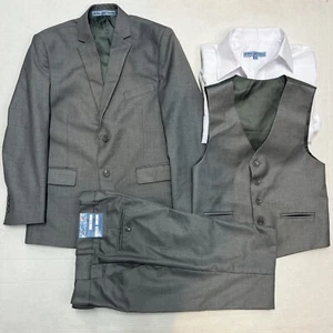 NWT Boys Kids Size 10 4-Piece Light Gray Suit Art Hoffman Junior Jacket Vest  - Picture 1 of 5