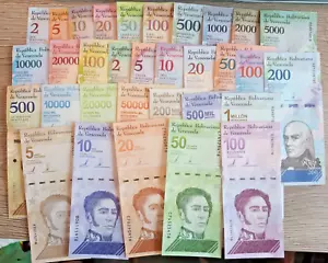 Venezuela Complete Set 32 Notes UNC, All Fuertes + Soberanos + Digitales (-2021) - Picture 1 of 10