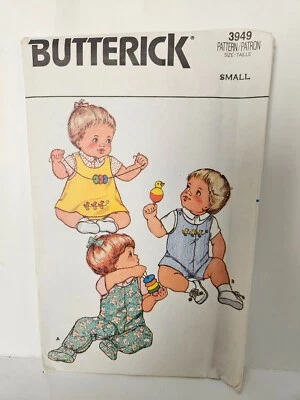 Butterick 3949 Size Small 13-18 lbs. Jumper, Panties, Overalls Shirt Uncut 1986 - Image 1 of 2
