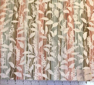Fabric Traditions Autumn Stripe Negative Space Leaves Cotton Fabric By the Yard - Picture 1 of 1