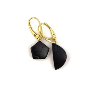 Raw Star and Moon Amber Cherry Color Gold Plated Silver Earrings - Picture 1 of 1