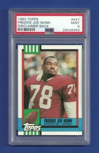 1990 TOPPS #447 Freddie Joe Nunn PSA 9 como nuevo descargo de responsabilidad trasero 1 cardenal - Imagen 1 de 2