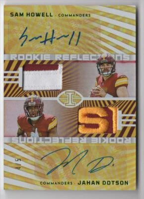 2022 Panini Illusions Rookie Reflections Dual Patch Autographs Gold Sam Howell / - Image 1 of 2