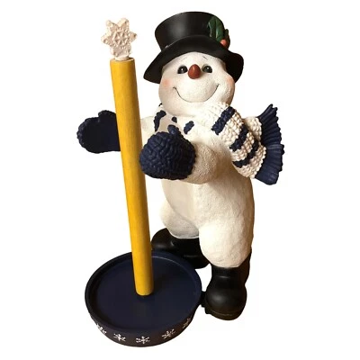 "Toallero de papel Frosty The Snowman resina vacaciones 14"" raro Navidad vintage" Foto 1 de 4