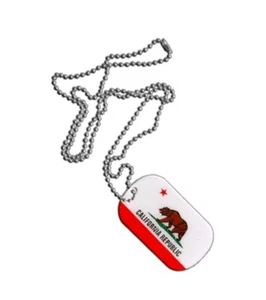 Dog Tag Fahne Flagge USA Kalifornien DogTag 3x5cm Kette mit Anhänger - Bild 1 von 1