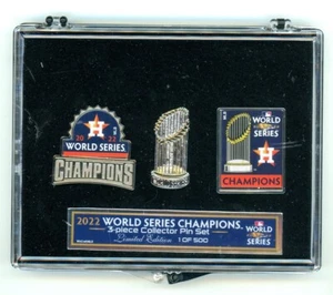 Houston Astros 2022 World Series Champions 3 Pin Set Champs LE 500 Wincraft - Picture 1 of 1