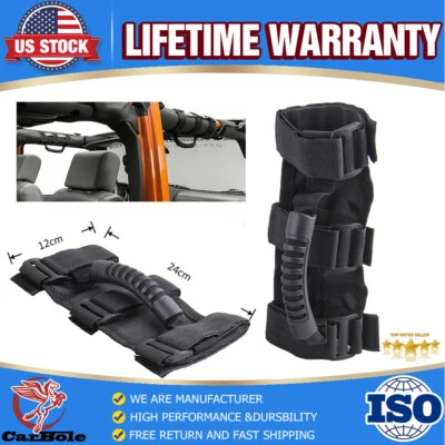 滚杆抓握手柄黑色适用于吉普牧马人 CJ YJ TJ JK JL (2 包) — 第 1/4 张图片