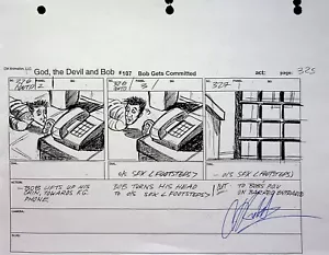 Dio, il Diavolo e Bob FIRMATO DAN KUBAT Produzione Storyboard Copia Pagina #KB - Foto 1 di 2