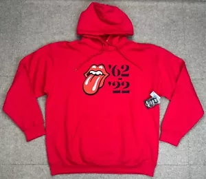 Sudadera con Capucha Rolling Stones Autograph Series Pullover Bolsillos Canguro Rojo Talla XL - Imagen 1 de 8