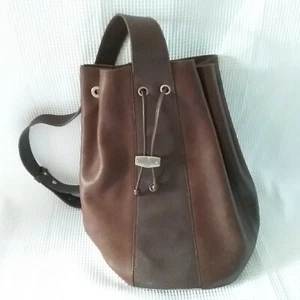 Bolso Bandolera Mark Cross NY 2 Tonos Marrón Cuero Genuino - Imagen 1 de 6