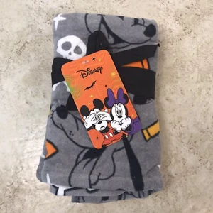 Disney Halloween Mickey Mouse Pluto Gray Hand Towel Set of 2 16"x28" NWT Plush - Picture 1 of 19