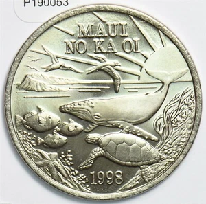 Hawaii 1998 Maui Hawaii Trade Dollar Token Whale, fish animal Turtle, bird P190 - Picture 1 of 2