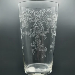 Vtg Etched Floral Juice Tumblers Set of 4 oz Flat Glasses Handblown Scroll (2) - Picture 1 of 14