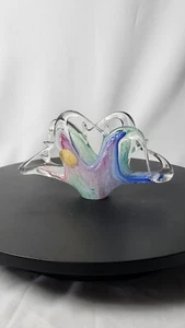 Murano Style Colorful Art Glass Napkin/Envelope Holder Prestine - Picture 1 of 8
