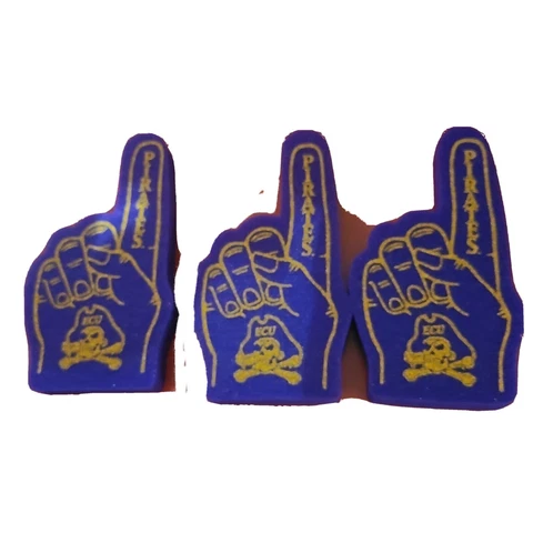 East Carolina Pirates, ECU pocket pro mini foam finger #1 top set 3  fan purple Cover