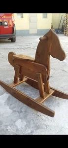 Cavallo Cavalluccio a dondolo in legno Di Abete Fatto A Mano - Foto 1 di 1