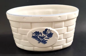 Pfaltzgraff Yorktowne Oval Basket Weave Planter Mail Holder Blue & Gray 8” X 5” - Picture 1 of 8