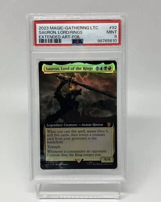 MTG Sauron, Lord of the Rings Extended Art 2023  FOIL PSA 9 - Image 1 of 2