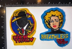 Vintage Paar Disney Dick Tracy und Breathless Filz Aufnäher - Bild 1 von 2