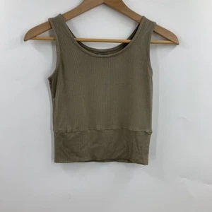 Truce Kids' Rib Crop Tank Top In Olive Size 14 MWT - Picture 1 of 14