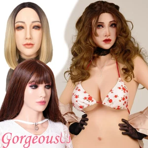 Realistic Silicone Female Mask Headwear Face Masks for Crossdresser Drag Queen - Bild 1 von 32