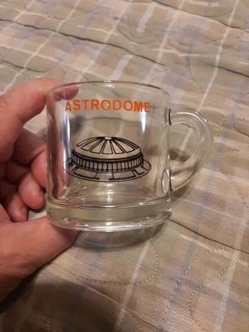 Houston Astros Astrodome Sports Stadium Short Glass Mug / Handle 1980 Cover