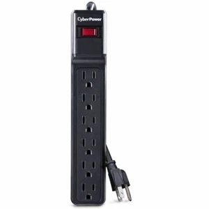 CyberPower CSB6012 6 Outlet Essential Surge Protection 800V 1200J 12FT Cord BLCK - Picture 1 of 6