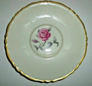 Haviland Limoges Bagatelle Saucer pattern Rose Gold edge France 5 11/16" across - Picture 1 of 3