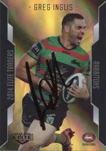Signed 2014 South Sydney Rabbitohs NRL Premiers Elite Gold Card - Greg Inglis - Bild 1 von 3